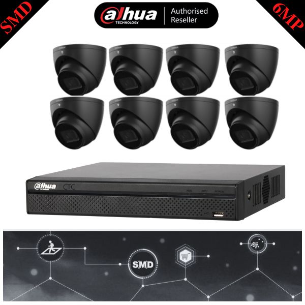Dahua 4 Channel 8 Black Camera SMD Security Kit