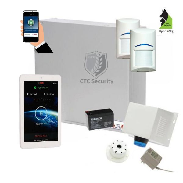 Bosch Solution 2000 Alarm System with 2 x Gen 2 Tritech Detectors+ 7" Touch Screen Code pad+ IP Module