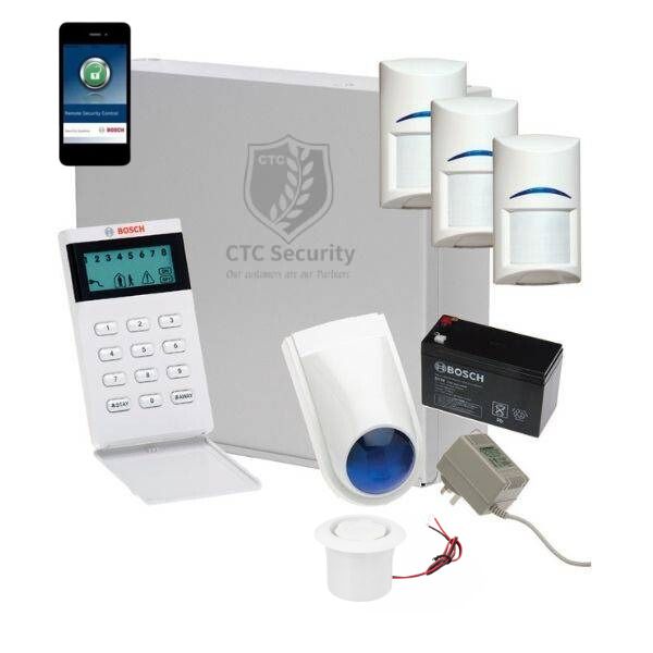 Bosch Solution 3000 Alarm System with 3 x Gen 2 PIR Detectors+ Icon Code pad+IP Module