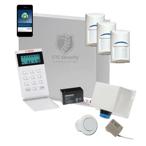 Bosch Solution 3000 Alarm System with 3 x Gen 2 PIR Detectors+ Icon Code pad+IP Module