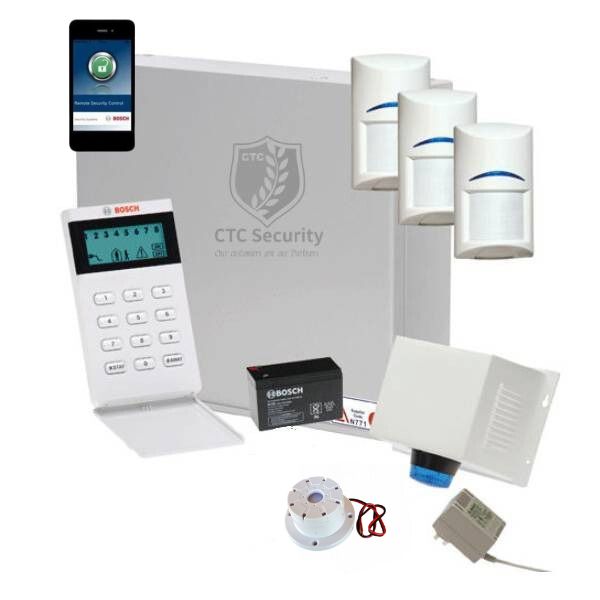 Bosch Solution 3000 Alarm System with 3 x Gen 2 PIR Detectors+ Icon Code pad+IP Module