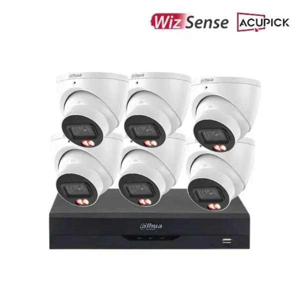 Dahua 6MP CCTV Kit 8 CH NVR, 6 x Smart Dual Light Turret Cameras, Fixed Lens