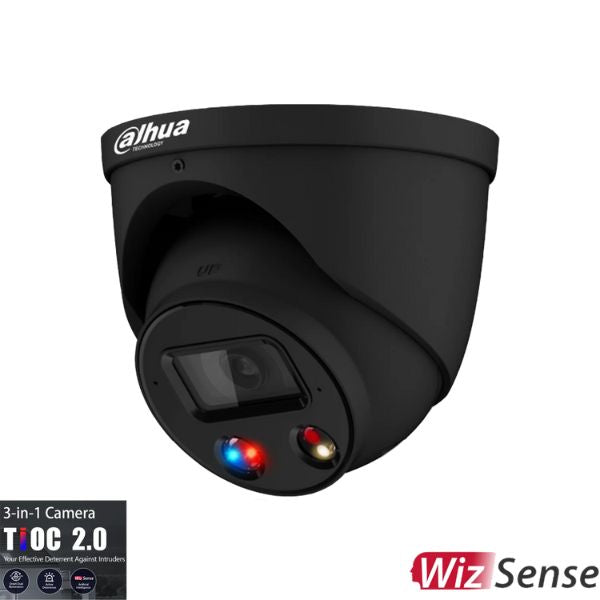 Dahua 6MP Turret Active Deterrence Camera, DH-IPC-HDW3649H-AS-PV-ANZ-BLK-Dahua-CTC Security