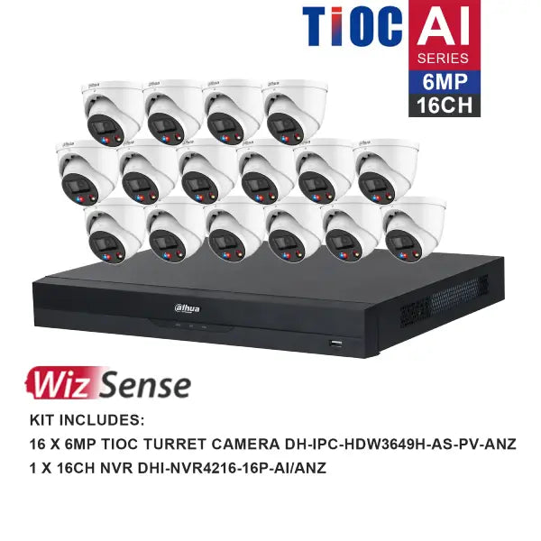 Dahua TIOC 6MP Surveillance Kit 16 Channel NVR, DH-K61616TIOC