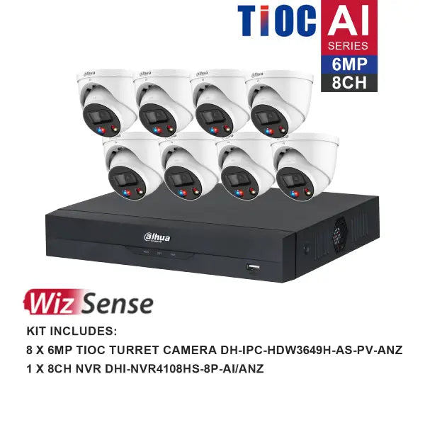 Dahua TIOC 6MP Surveillance Kit 8 Channel Kit, DH-K6088TIOC