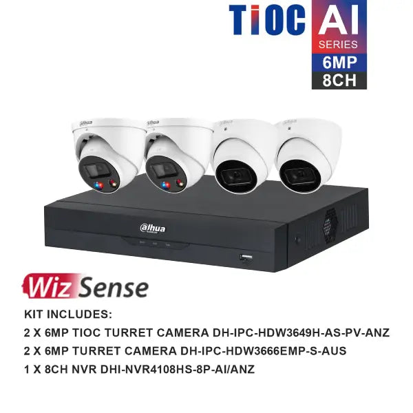Dahua TIOC 6MP Surveillance Kit 8 Channel Kit, DH-M6082T2TIOC