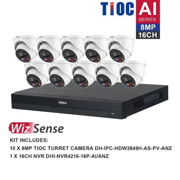 Dahua TIOC 8MP Surveillance Kit 16 Channel NVR, DH-K81610TIOC