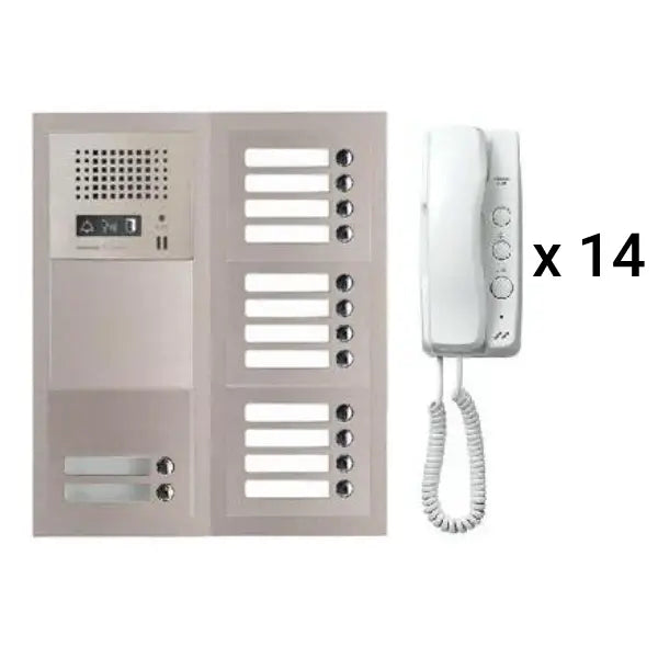 Aiphone GT-14H 14 Apartment Multi Tenant Audio Handset Intercom System Set(GT-1D)-CTC Security