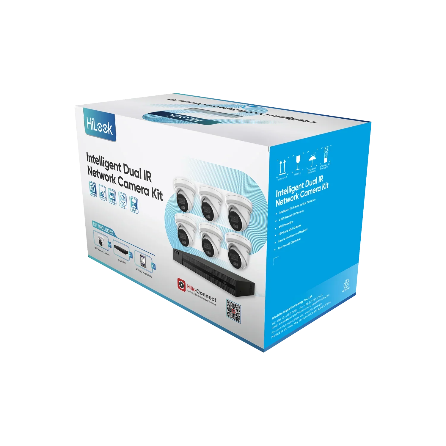 Hikvision camera kit packaging on a white background