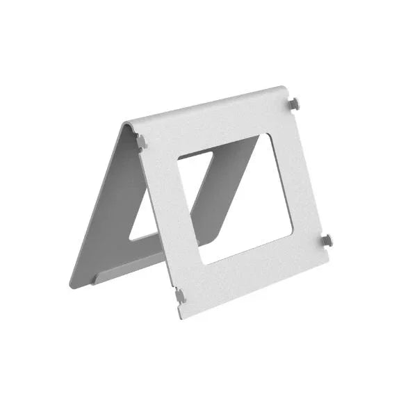 White metal stand on a white background