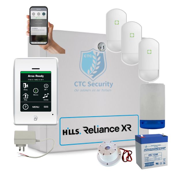 Hills Security Alarm System Reliance XR, Optex FLIPX Std PIR, Touchnav Kit, RELIANCE-XR-K2