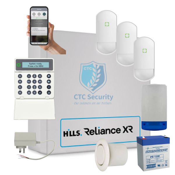 Hills Security Alarm System Reliance XR, NXG-1830 with Optex Detectors