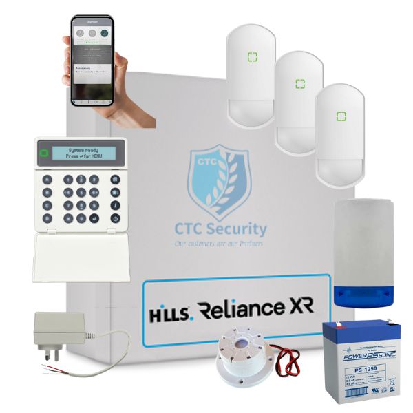 Hills Security Alarm System Reliance XR, NXG-1830 with Optex Detectors