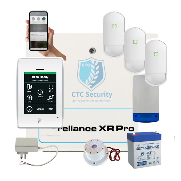 Hills Security Alarm System Reliance XRPro, Touchnav Kit with Optex Detectors