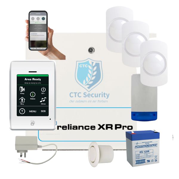 Hills Security Alarm System Reliance XRPro, Touchnav Kit with Guardall Detectors