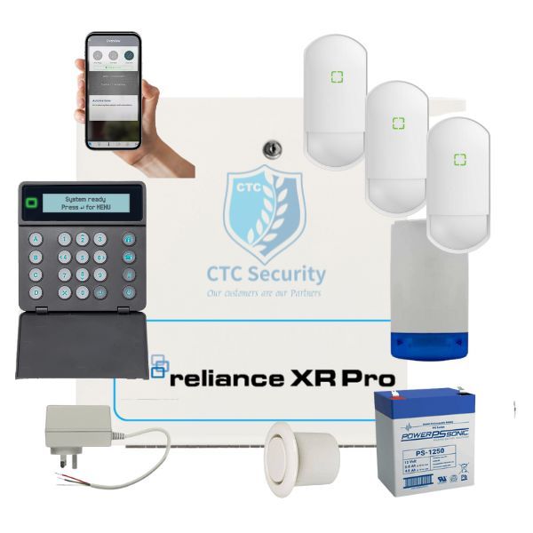 Hills Security Alarm System Reliance XRPro with Optex Detectors