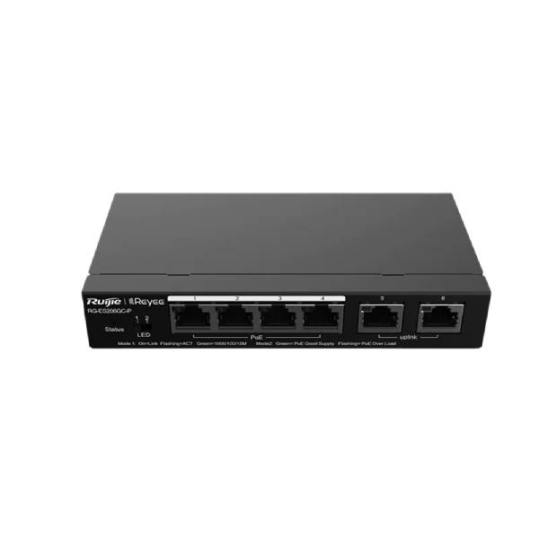 Ruijie Reyee 6 Port Switch (4 x PoE+), RG-ES206GC-P- CTC Security