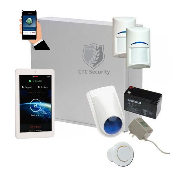 Bosch Solution 2000 Alarm System with 2 x PIR Detectors+ 7" Touch Screen Code pad+ IP Module-Bosch-CTC Security