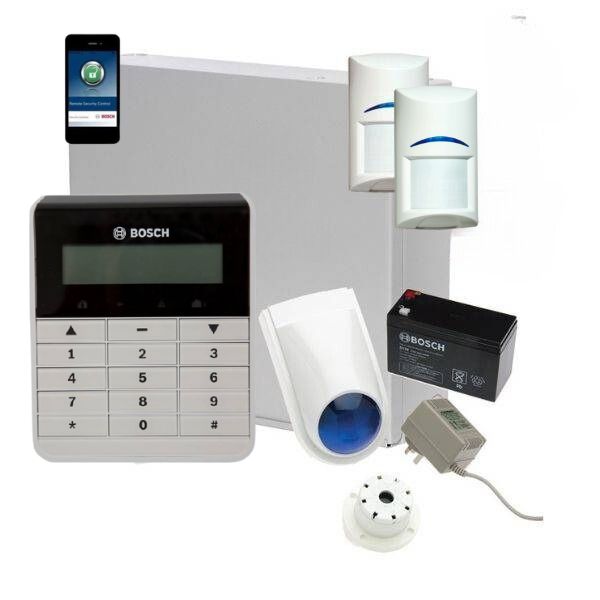 Bosch Solution 2000 Alarm System with 2 x Gen 2 PIR Detectors+ Text Code pad+IP Module