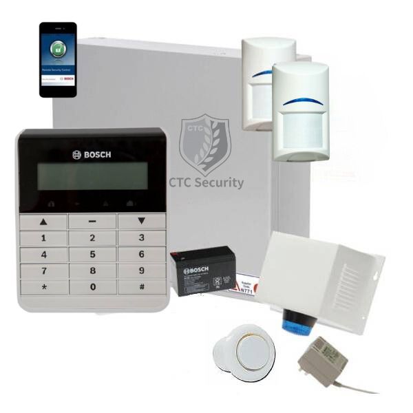 Bosch Solution 2000 Alarm System with 2 x Gen 2 PIR Detectors+ Text Code pad+IP Module