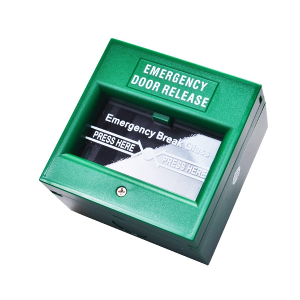 X2 emergency door exit break glass in green X2-EXIT-028