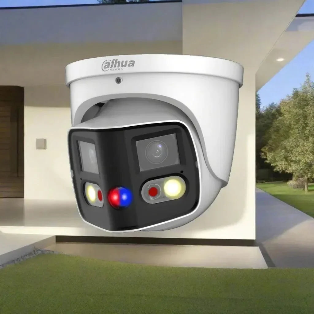 Dahua 2x4MP TIOC 2.0 Active Deterrence Turret Fixed Camera, DH-IPC-PDW3849-A180-AS-PV-ANZ - CTC Communications