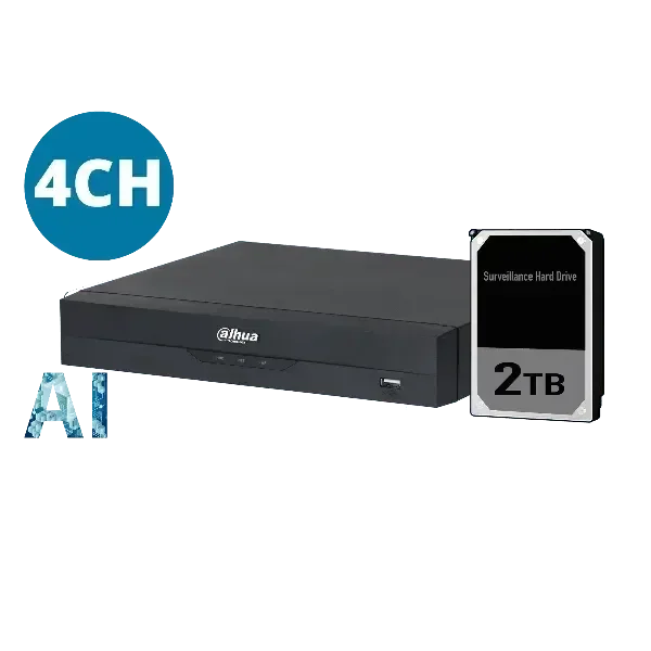 Dahua 4ch NVR DHI-NVR4104HS-P-AI/ANZ with Hard Drive Options