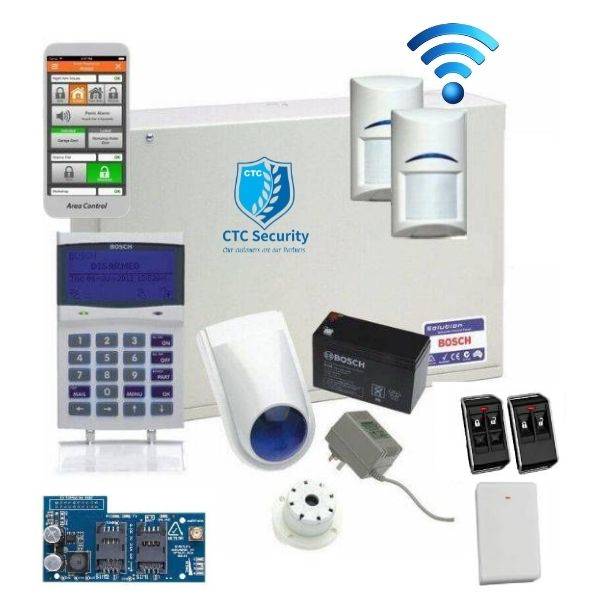 Bosch Solution 6000 Alarm System GSM Kit with 2 x Wireless PIR Detectors+ Deluxe Remotes-Alarm System-CTC Security