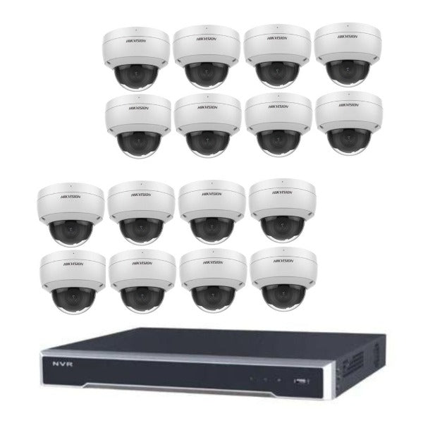 Hikvision CCTV Kit, AcuSense, 16 x 6MP Dome (Mic), 16CH NVR with 3TB HDD