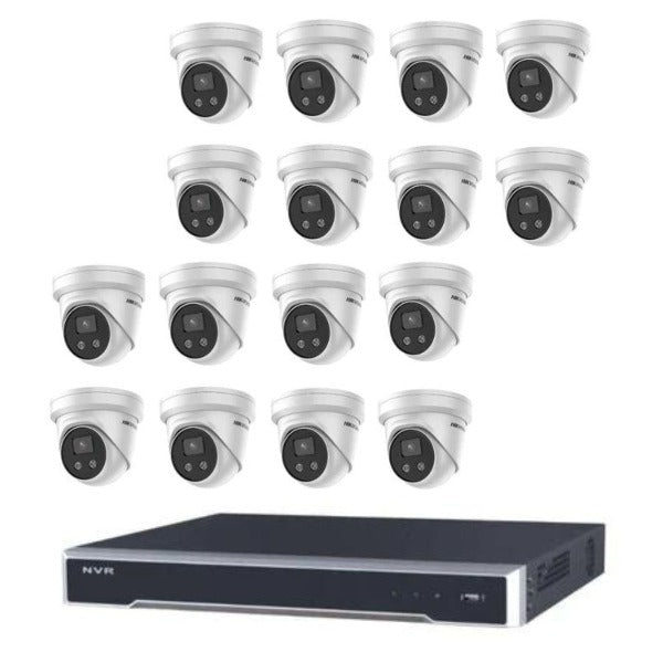 Hikvision CCTV Kit, AcuSense, 16 x 6MP Turret, 16CH NVR with 3TB HDD