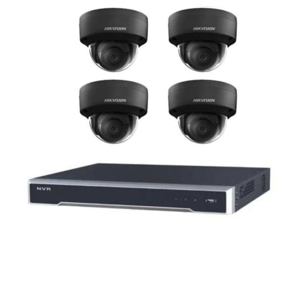 Hikvision CCTV Kit, AcuSense, 4 x 6MP Dome (Mic), 4CH NVR with 3TB HDD