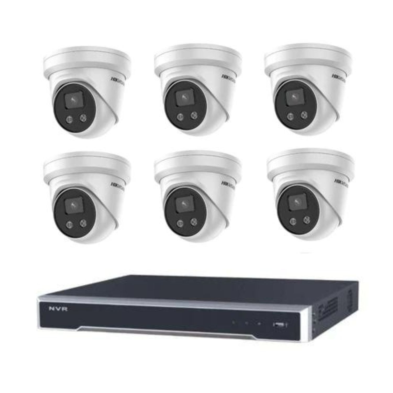 Hikvision CCTV Kit, AcuSense, 6 x 8MP Turret, 8CH NVR with 3TB HDD