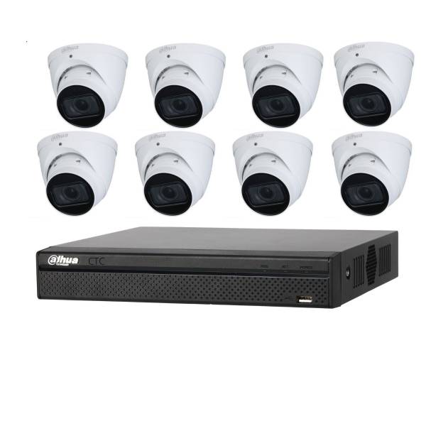 Dahua 8 Channel SMD Security Kit,  8 CH Ultra HD NVR, 8 X 6MP WizSense HDW3641EMP Camera