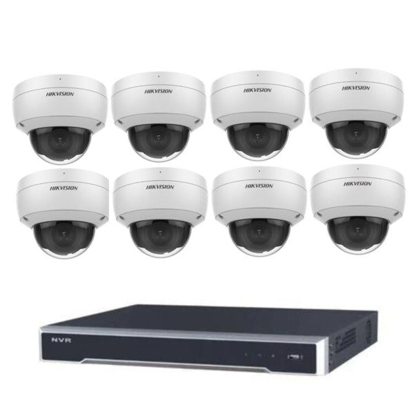 Hikvision CCTV Kit, AcuSense, 8 x 6MP Dome (Mic), 8CH NVR with 3TB HDD