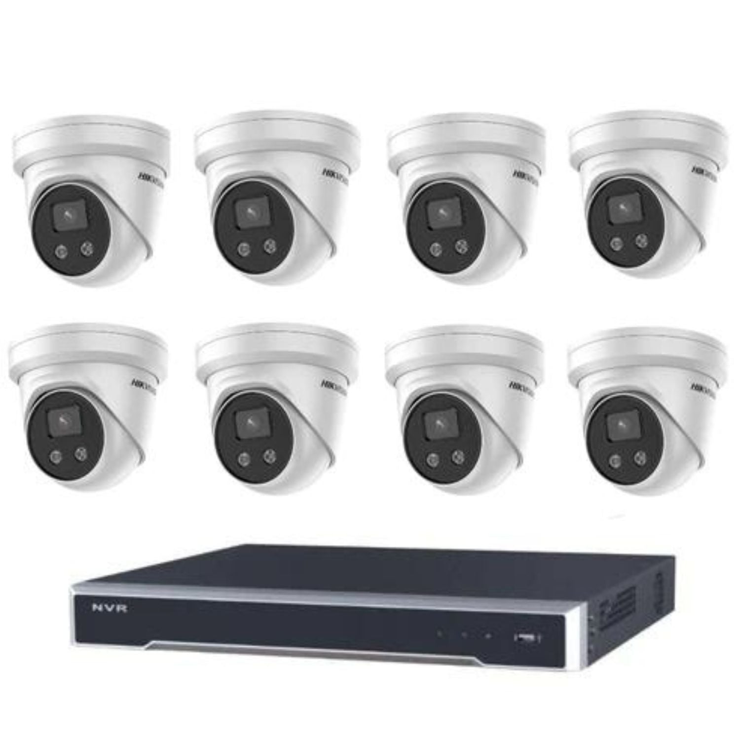 Hikvision CCTV Kit, AcuSense, 8 x 6MP Turret, 8CH NVR with 3TB HDD