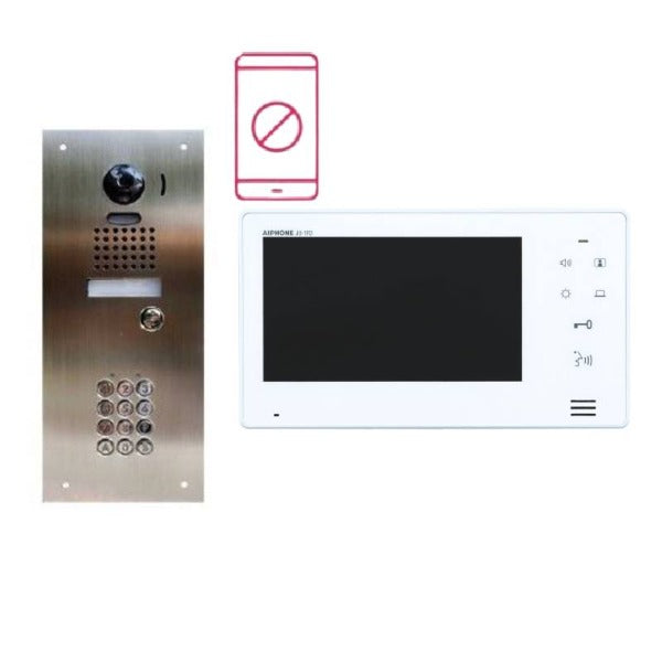 Aiphone Jo Access-Intercom Kit 7" Monitor, Flush Mounted Keypad plus Door Station, JOACCESSKIT