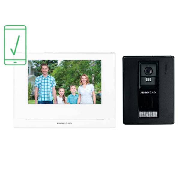 Aiphone Smartphone Intercom kit, Plastic Surface Mounted Door Station, JO Series, JOS-1AW