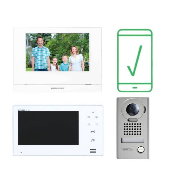 Aiphone Smartphone Vandal Intercom kit, Two Monitors, JO Series, JOS-1VW-2M