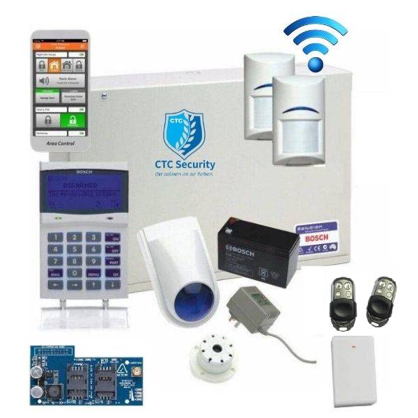 Bosch Solution 6000 Alarm System GSM Kit with 2 x Wireless Detectors+ Stainless Steel Remote Controls