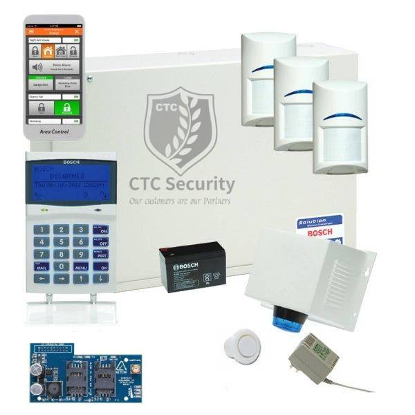 Bosch Solution 6000 GSM Kit with 3 x Gen 2 Standard Detectors, Standard Box-Flushmounted Piezo-CTC Security