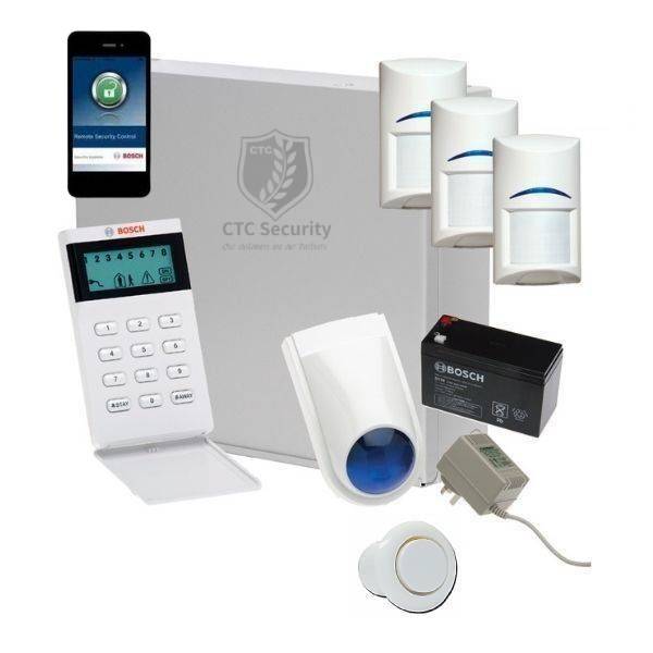 Bosch Solution 3000 Alarm System with 3 x Gen 2 Quad Detectors+ Icon Code pad+IP Module