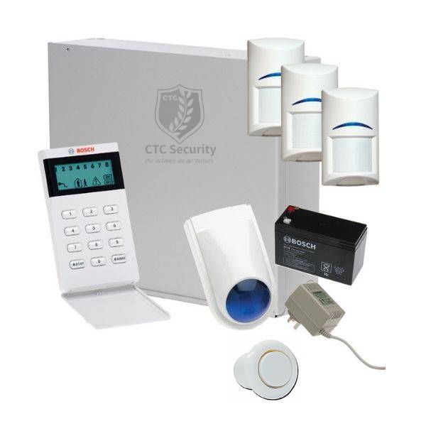 Bosch Solution 2000 Alarm System with 3 x Gen 2 PIR Detectors+Icon Codepad-Alarm System-FlushMount-Slimline-CTC Security