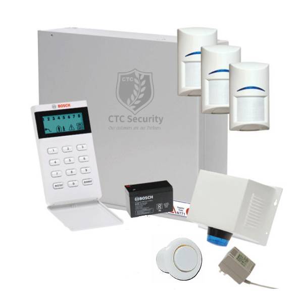 Bosch Solution 2000 Alarm System with 3 x Gen 2 PIR Detectors+Icon Codepad-Alarm System-Standard-Flushmouted-CTC Security