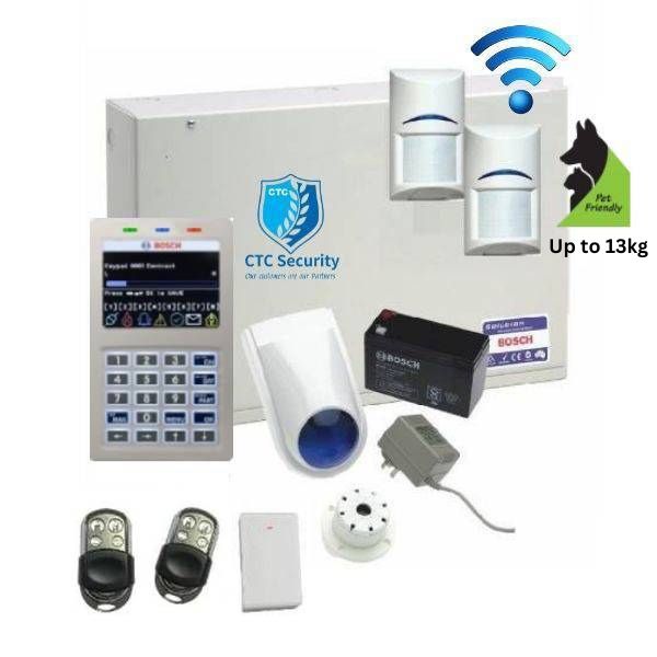 Bosch Solution 6000 Alarm System with 2 x Wireless Detectors+ Stainless Steel Remote Controls