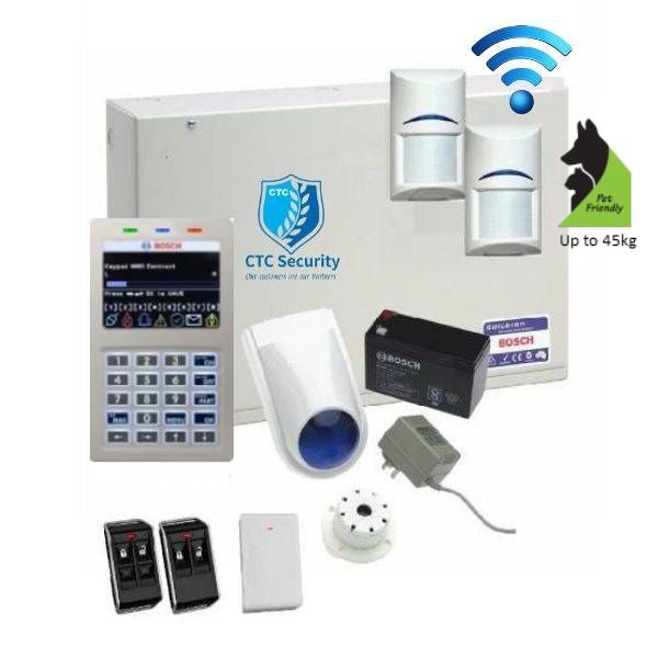 Bosch Solution 6000 Alarm System with 2 x Wireless Tritech Detectors+ Plastic Remote Controls