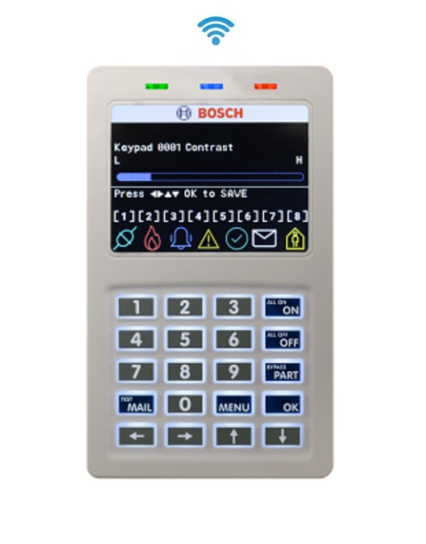 Bosch 3.5" Colour Screen Wi-Fi Smart Card Alarm White Keypad, CP737B