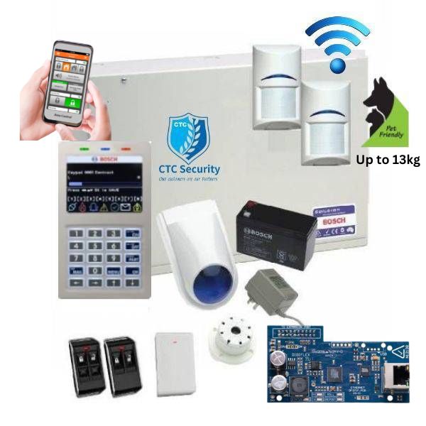 Bosch Solution 6000 Alarm System IP Kit with 2 x Wireless Detectors + Remote Controls