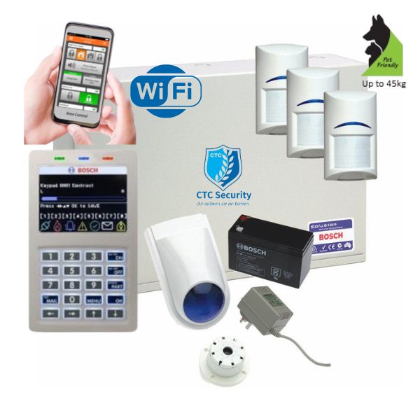 Bosch Solution 6000 Alarm Wi-Fi with 3 x Gen2 Tri-tech Pet Friendly Detectors