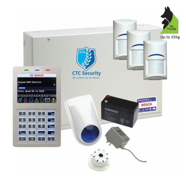 Bosch Solution 6000 Home Alarm System with 3 x Gen2 Tritech Detectors