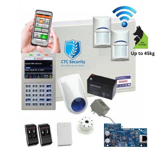 Bosch Solution 6000 Alarm System IP Kit, 2 x Wireless Tritech Detectors+ Remote Controls